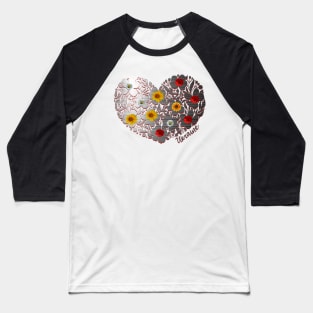 Flowers heart Baseball T-Shirt